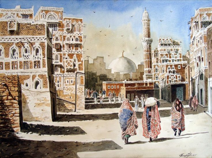 لوحة لمدينة صنعاء ... مزهر نزار